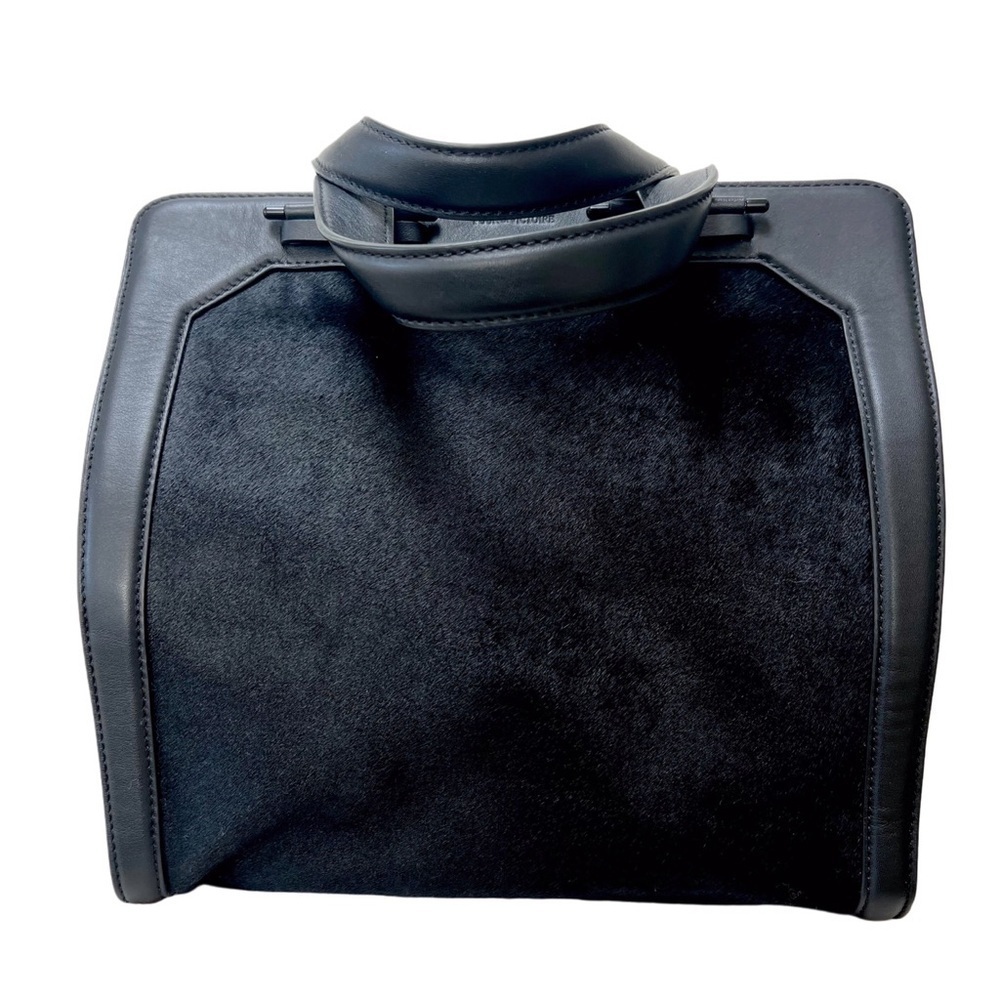 NEW Pour La Victoire Black Leather & Calf Hair Tote Bag